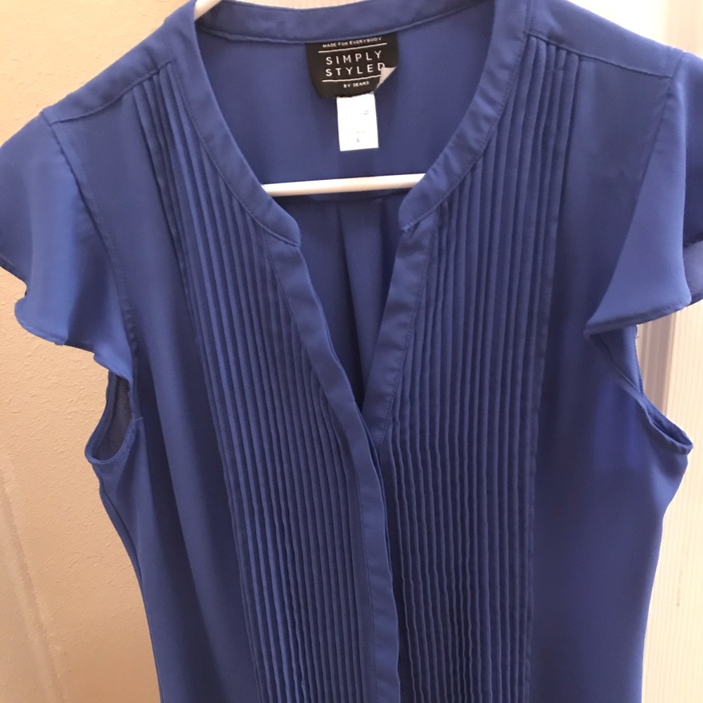 Ruffled button down blouse
